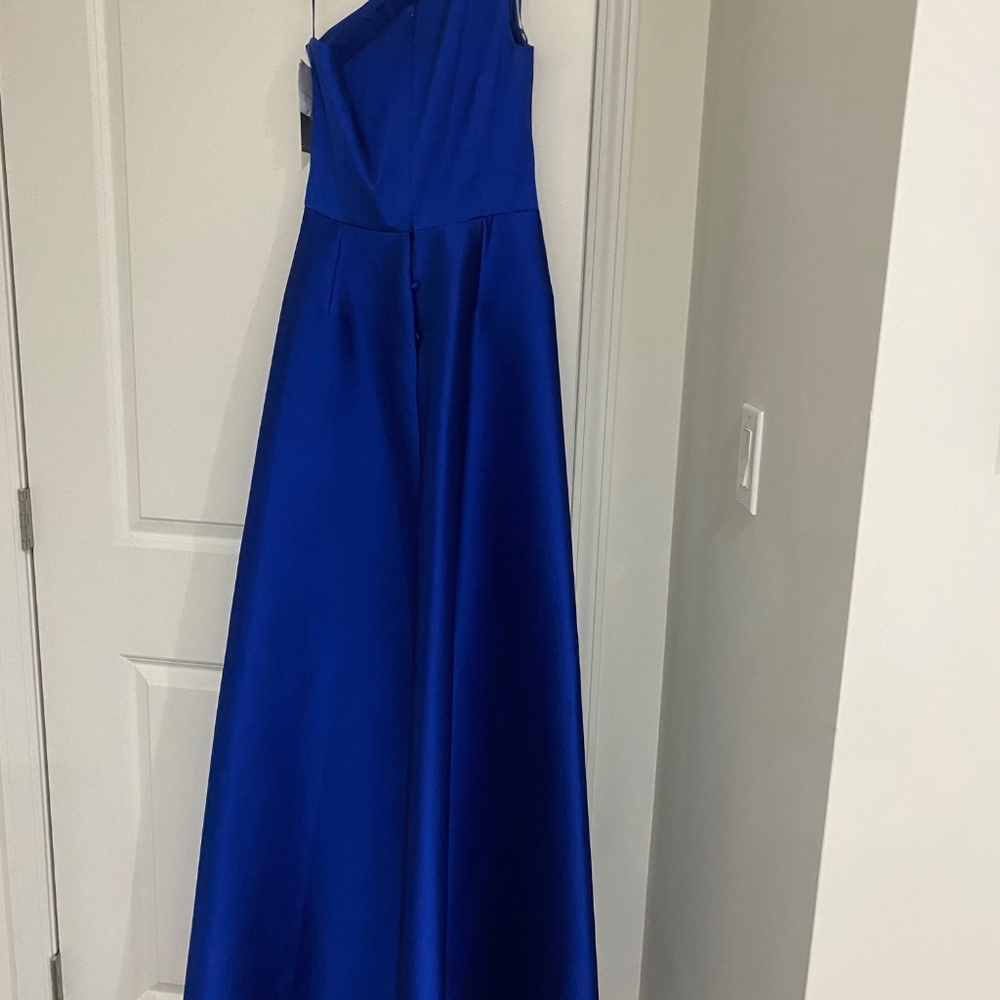 Teri Jon One Shoulder Stretch Gazar Gown NWT Size 6 - Picture 7 of 10